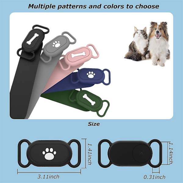 Silikone Cover til Samsung Galaxy SmartTag 2 Bluetooth Tracker Beskyttelsesetui til Hund / Kat - B6 Knoglemønster Pink