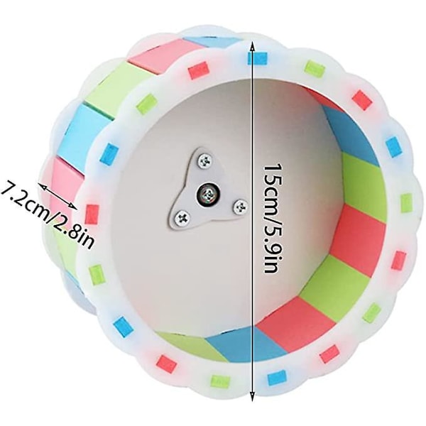 Stille Hamsterhjul, Sklisikkert Hamster Treningshjul, Hamsterhjul Leke for Hamster, Piggsvin, Lite Kjæledyr 15cm (Farge)