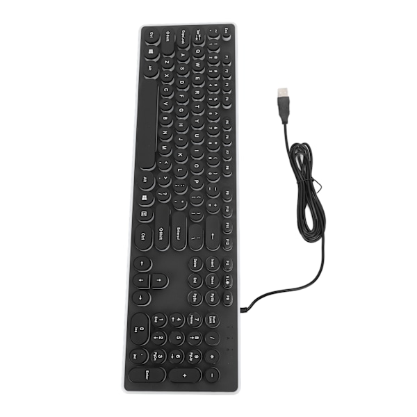 Gaming tastatur USB 104 runde taster baggrundsbelyst ergonomisk design punk vandtæt kablet tastatur til stationær bærbar computer