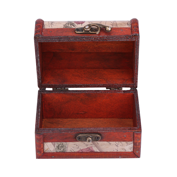 Klassisk trä smycken halsband armband förvaringsbox bröstet case hållare Organizer
