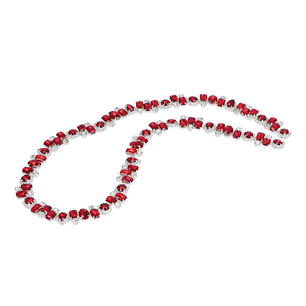Rhinestone Trim 1 Yard Ljus färg Blekningslös slitstark Tjock iögonfallande bred applicering Strassapplikation Röd