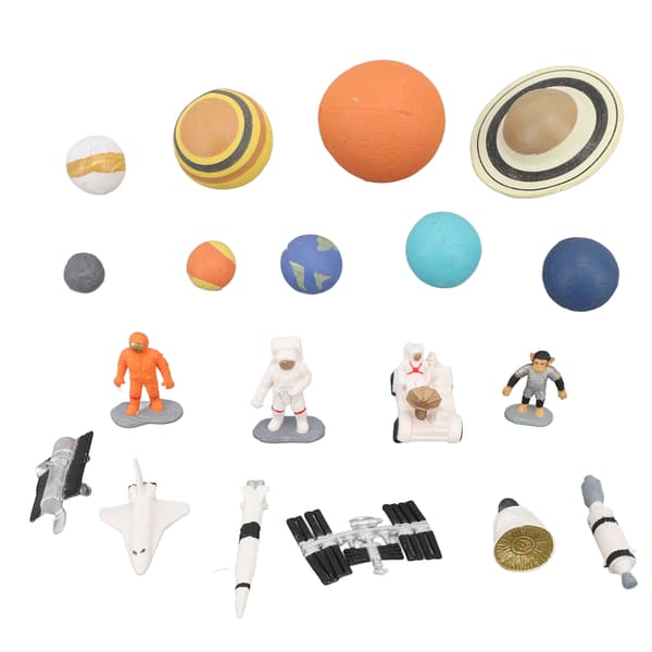 Astronaut Rumfigur Planeter Legesæt med Astronaut Måne Satellit Rum Eventyr Legetøj Legesæt Samling Model