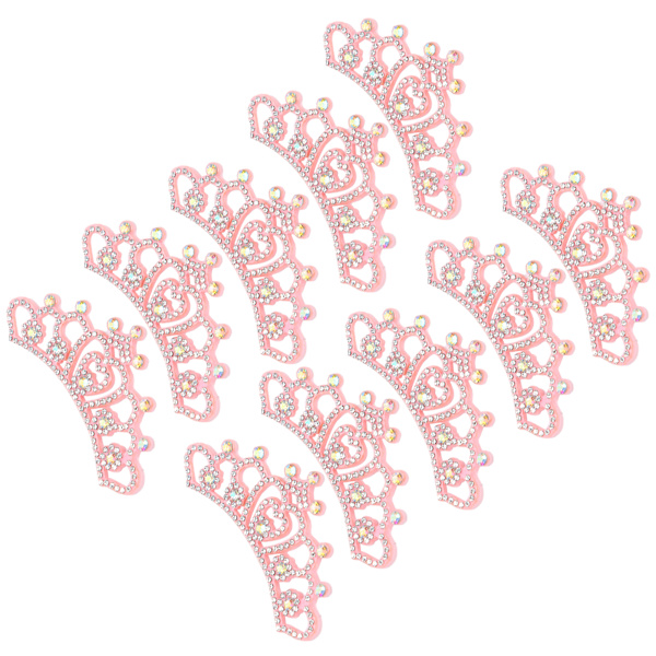 10 st Rhinestone tyg applikationer kronformade lappar kläder tillbehör 8,8x4,5 cm rosa blomma typ