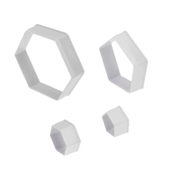 Set med 4 Fotbollsformade Hexagon Kakformar, Fondantformar för Fotbolls-VM, Socker, Tårta, Dessert