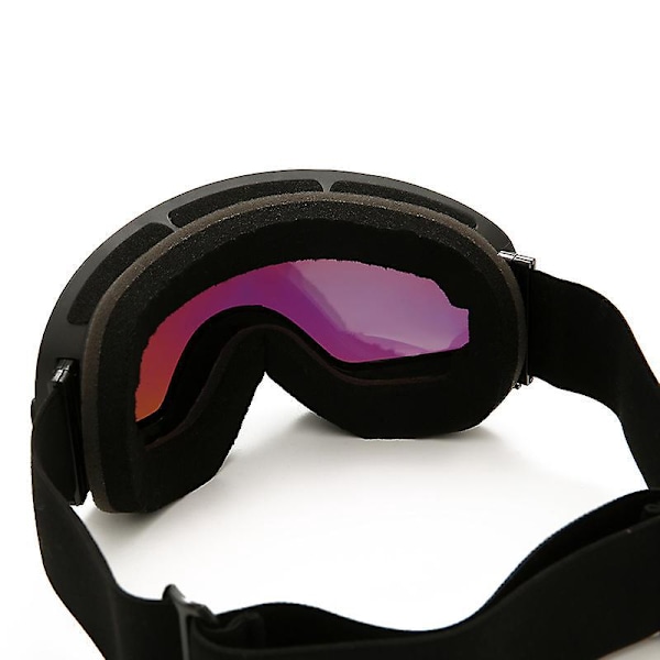 Skidglasögon, Sfäriska Skidglasögon med Anti-UV, Anti-imma, Vindtäta, Justerbara OTG Snowboardglasögon, Kompatibla med Hjälm för Skidåkning Snowboard