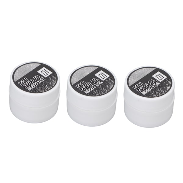 3PCS Nail Spider Gel Wire Drawing Shine Finish Long Lasting High Elasticity Art DIY 8g för nybörjare kvinnor silver