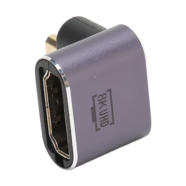HD Hun til Micro HD Adapter Aluminiumlegering Plug and Play 8K Understøttet Micro HD til HD Konverter til Bærbar Desktop
