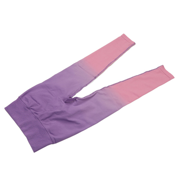 Sömlösa lyftande yogabyxor lila rosa gradient snabbtorkande högmidjade leggings för kvinnor dam flicka