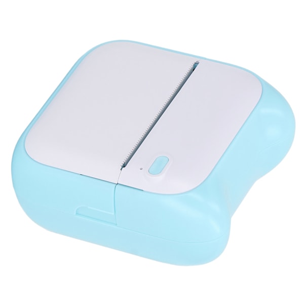 Mini lommeprinter med 5 ruller papir Bluetooth-printer termisk printmaskine til etiketfotofejl notesbog blå