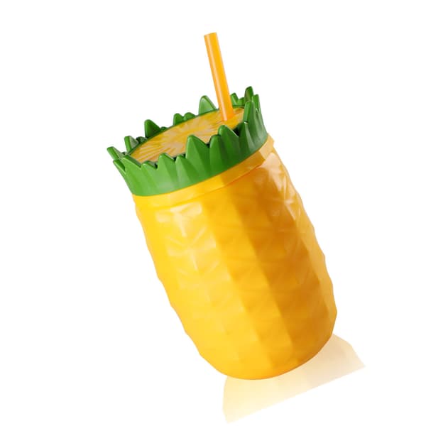Fruktformad kopp dubbla lager sugrör kall isolering läckagesäker plastmugg för sommar typ3 300mL-500mL