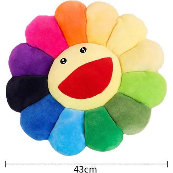 Blomsterpute Solsikkepute, Smilefjes Putematte Fargerik Solsikke Plysjleke for Hjemmet