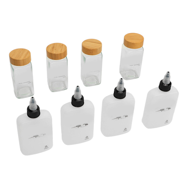 Camping Spice Bottle Kit Outdoor Picnic Spice Container Sealed Seasoning Spice Condiment Dispenser Black