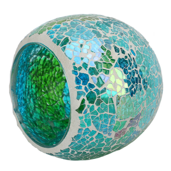 Mosaik Tealight-hållare Europeisk mosaikdesign Hållbart glas Utsökt lyster Glasljusstake för bar Hemmakontor