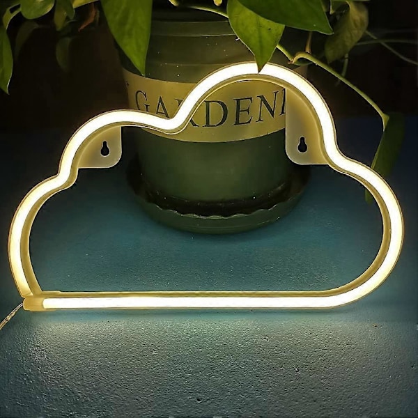 Halo Cloud Neon Skilte Lys, Halo D Neon Lys Væglampe Natlamper, Batteri/USB Drevet Neon Lys til Vægdekoration, Soveværelse, Børneværelse, Stue