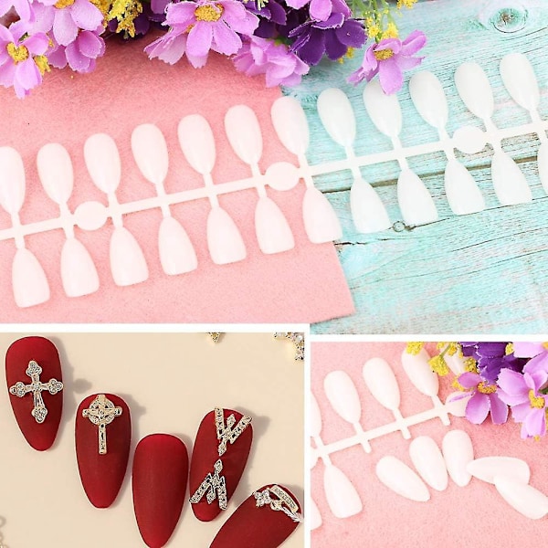 DIY Manicure Tilbehør: 120 stk. Ovale Falske Negle Tips Display Stativ