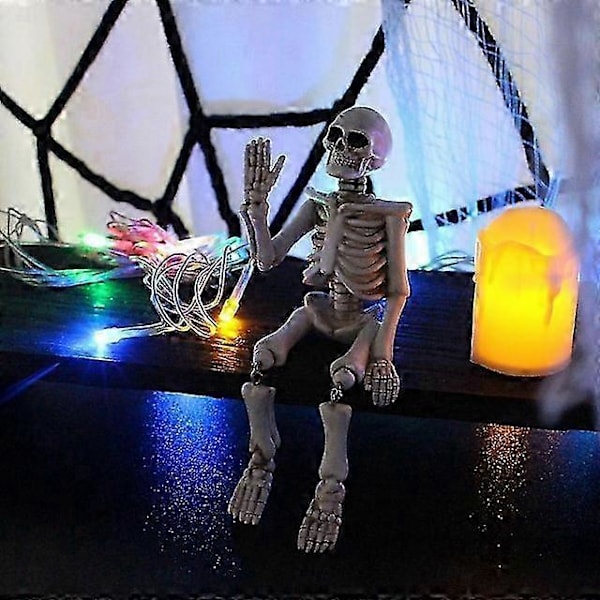 Halloween Käsin heiluttava luurankokoriste - Hartsista valmistettu Halloween-rekvisiitta karmivaan tunnelmaan - Täydellinen kummitustaloon ja pelottavan kohtauksen luomiseen -CHNS
