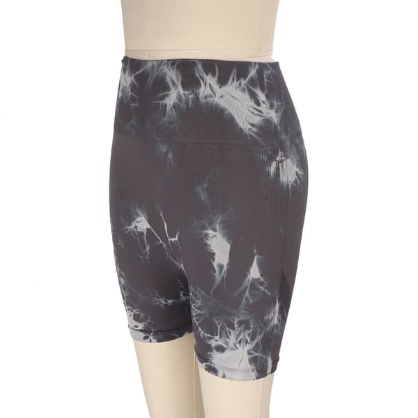 Yogashorts Højtaljede Grå Tie Dyeing Bløde Balde-løftende Yogashorts til Kvinder Løb M