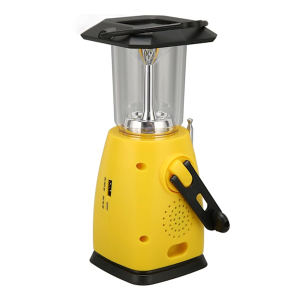 Solardriven handvev AM FM-radio - Bärbar solnödradio med LED-lampa för utomhusbruk