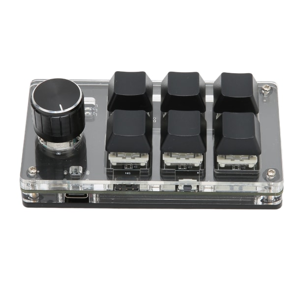 Mekaaninen pelinäppäimistö 6 näppäintä 1 nuppi Pieni USB Langaton Dual Mode OSU Näppäimistö Tee itse ohjelmoitava näppäimistö