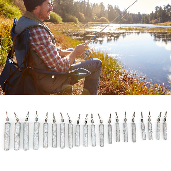 20 kpl / laatikko Long Strip Fishing Sinker Lure Weight -kalastustarvikkeet
