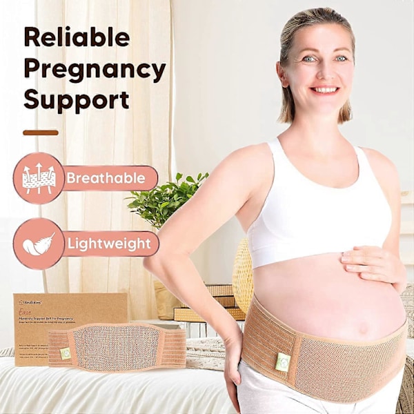 Maternity Mavebælte - Blødt Åndbart Maternity Mave Støttebælte - Bækken Støttebælte Brun L