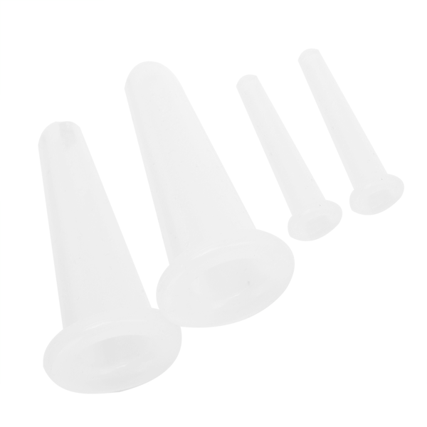 4 stk. silikone massagekop fugtabsorptionskrukke ansigtskop kropssundhedspleje hvid 2 stor 2 lille