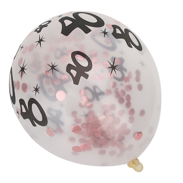 10 st latex transparenta ballonger med nummer 40 mönster för födelsedagsfest bröllopsdag dekorationsrosguld paljetter