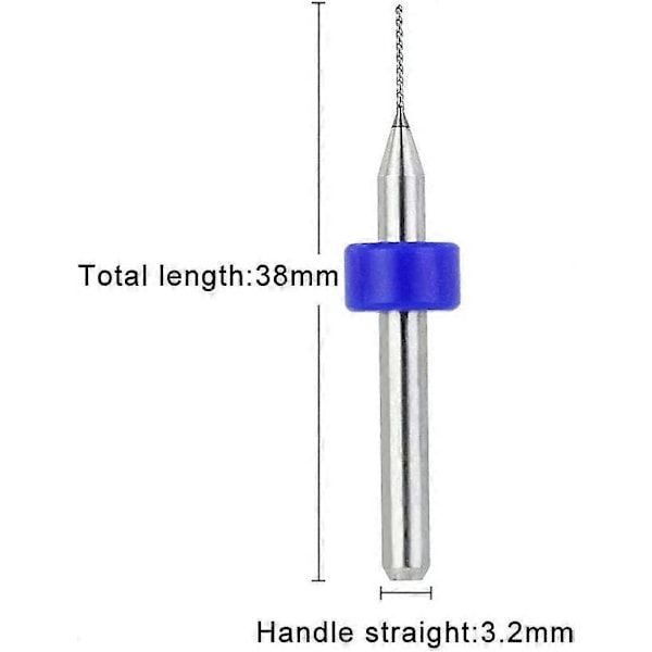 10 st PCB Karbid Mikro Borr Diameter 0,3 mm till 1,2 mm 1/8\" Skaft Små Mini Pyttesmå Spetsar Volfram Twist Auger Brotschning Miniatyr Hålsåg för Wo