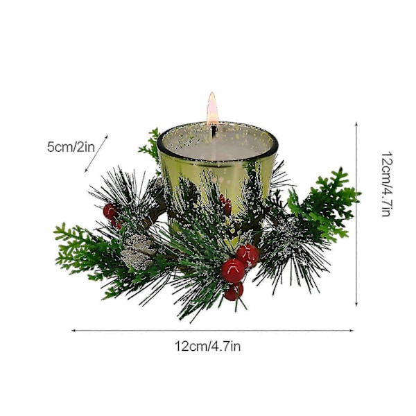 Juletre Dekorativ Blomst Lysestake Krans Base Lysestake