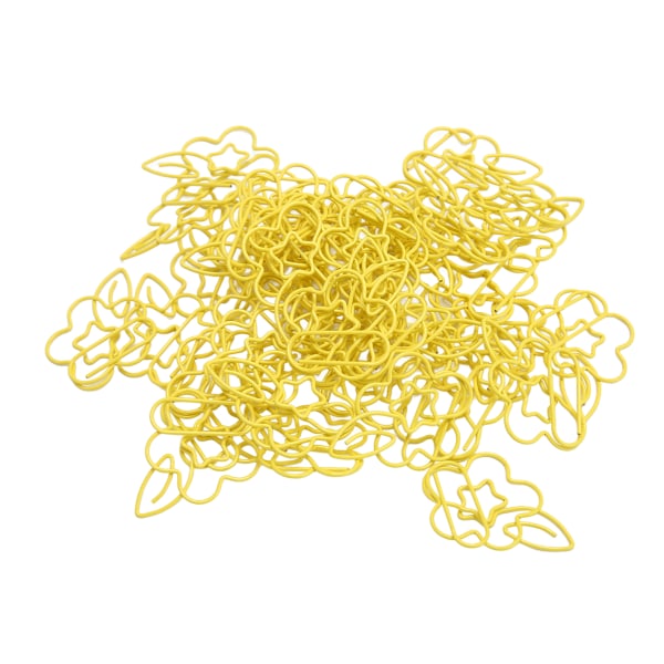 45 stk papirklips Flerbruks blomsterformede metallbindere sett for dokumentklassifisering gul