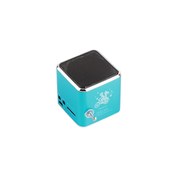 Mini Bluetooth-højttaler klar lyd 4 knapper Design skærmdisplay FM-radio Trådløs bærbar Bluetooth-højttaler Blå Bluetooth-version