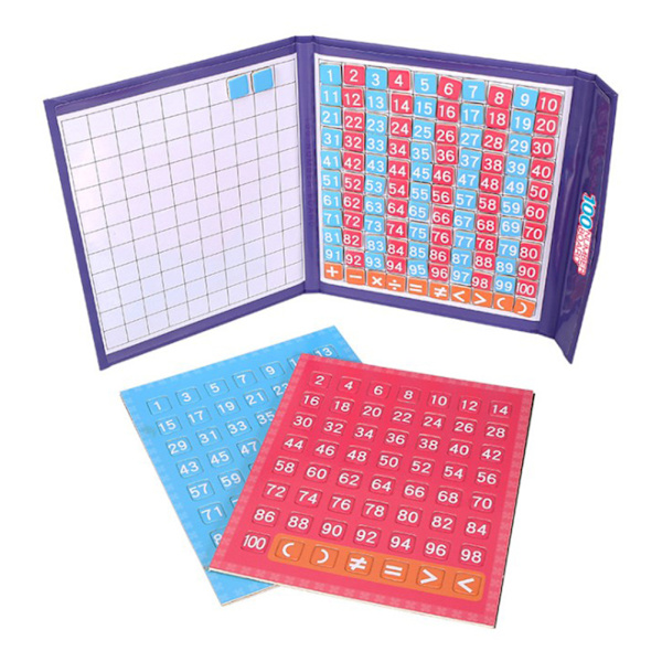 Magnetisk hundratals nummertavla för barn matematikundervisning 1 till 100 räkna leksak gåva matematik pedagogisk träleksak