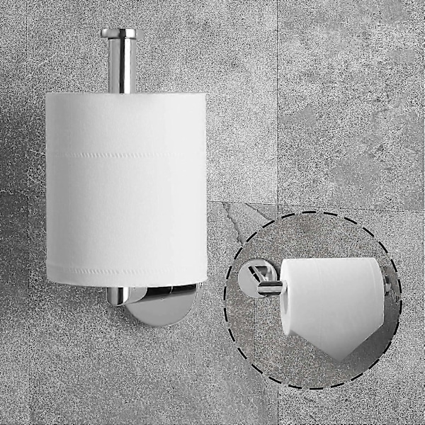 Toiletpapirholder Vægmonteret 304 Rustfrit Stål Sølv Vandtæt Rotationssikker Toiletpapirholder til Badeværelse_SZXM