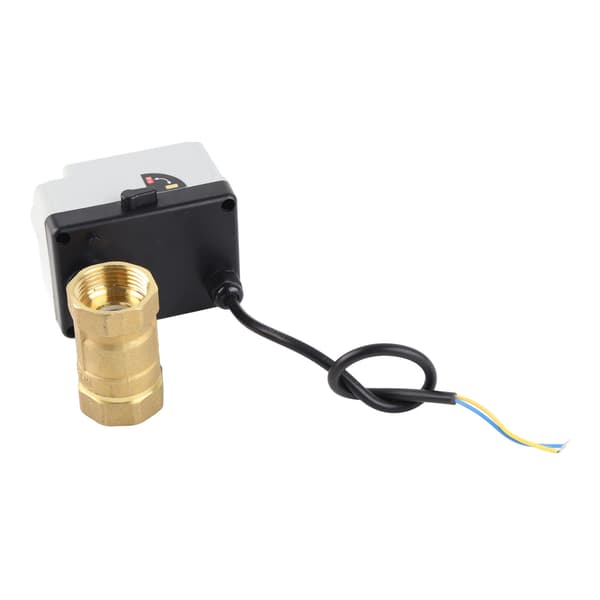 Motoriseret kuglehane 2 ledninger 2 vejs normalt lukket DN25 messing ABS DC 12V‑24V tilbehør