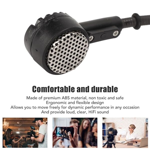 6,35 mm öronkrokmikrofon Ergonomisk dynamisk 16,4ft trådad headsetmikrofon för karaokehögtalare Förstärkare Undervisning