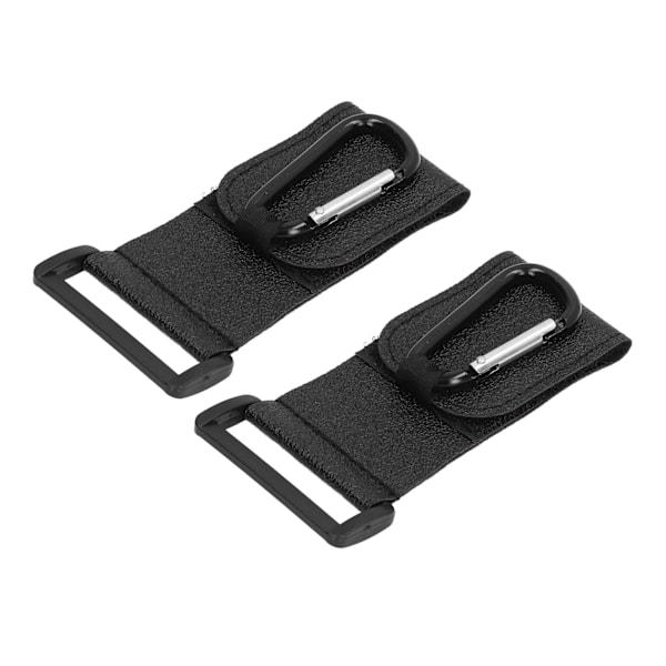 2 st svart barnvagnskrokar - mångsidig handsfree läder barnvagnskrokar