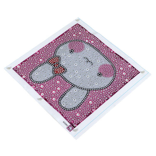 Rhinestone Painting Kit Cartoon White Bunny Pattern Shiny Exquisite Simple Operation DIY 5D Painting Art