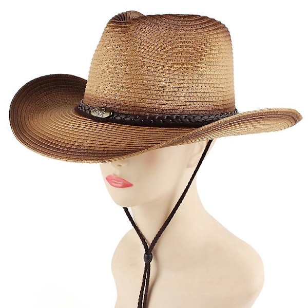 Panamahatt i Halm för Kvinnor och Män, Sommarhatt med Bred Brätte, Solhatt med UV-Skydd för Strandresor, Fedora Solhatt