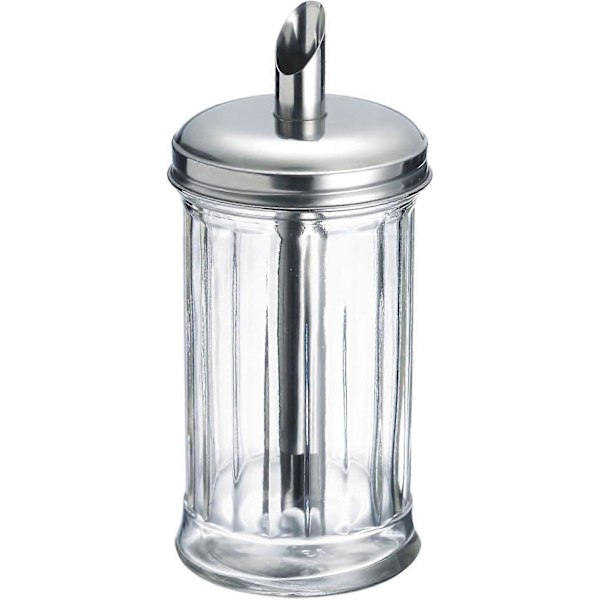 Sockerdoserare, Volym: 350 ml, Glas/Rostfritt stål, Silver/Transparent