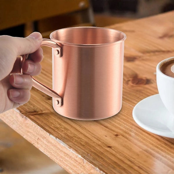 Ren Kopparmugg Solid Slät Utan Inre Foder Kompatibel med Cocktail Kaffe Öl Mjölk Vatten Kopp Hem Bar