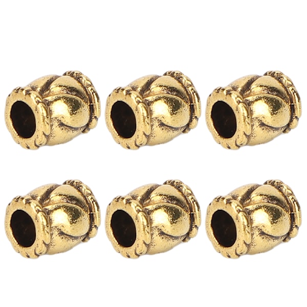 50st Retro Skägg Hårpärlor Fatformade hårflätningspärlor Legering Smycken Tillbehör Guld