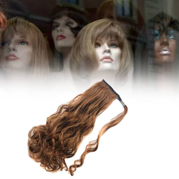 Wave Hair Extension Clip Lang krøllet justerbar krok og løkke kvinner parykk forlengelse hestehale 4/30