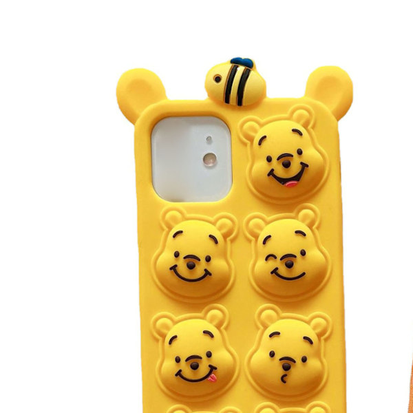 Mobiilipuhelimen silikonikotelo 3D Pehmeä Kevyt Sarjakuvaeläin Puhelimen suojakalvo Keltainen Karhu iPhone 13 Prolle