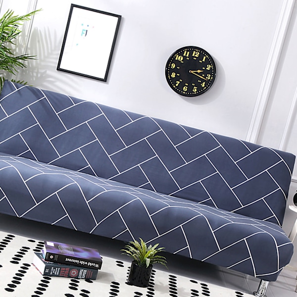 Armlös soffa stretchöverdrag hopfällbar soffa sängskydd överdrag tryckt mjuk soffa överdrag för hemmode linjer
