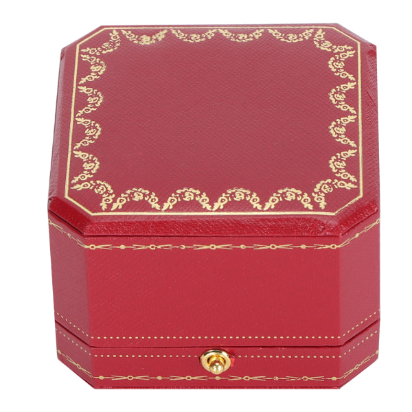 2ST Ring Box Smycken Förvaring Display Ring Case för förslag Förlovning BröllopRöd
