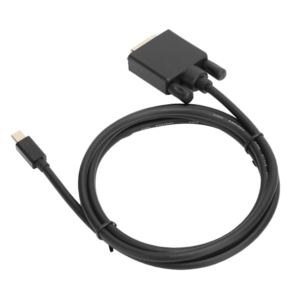 Mini DP til DVI-kabeladapter kobberleder 4K 1080P med ABS-hus1,8m/5,9ft