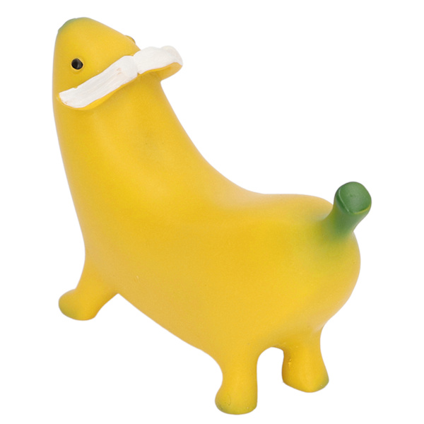 Banan Hund Skulptur Harpiks Sjov Elskelig Letvægts Banan Hund Kunst Dekoration til Hjem Desktop S 8x6cm/3.1x2.4in