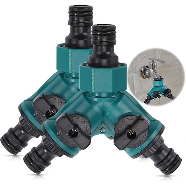 Way Watering Letkun Jakaja Vesihanan Jakaja Pikaliitin Puutarhaletkun Sovitin Puutarhahanaan 3/4\" 2-tie Y-letkuliitin Sulkuventtiilillä 2