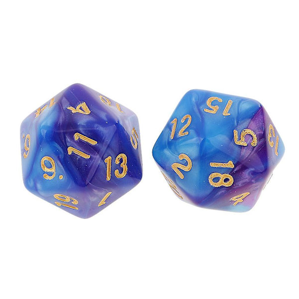 2 x 10 kpl D20 Monitahoiset Nopat Dungeons and Dragons Pöytäpeleihin Sininen Violetti-