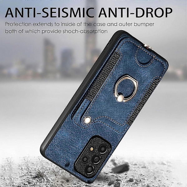 Mobiltelefon Etuier til iPhone 11 Læder Etui Bagcover 360 Stand Holder TPU Beskyttelses Etui Cover Magnetisk Kreditkort Holder PU Læder Telefon Etui BLÅ